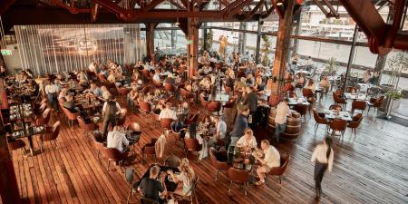 People enjoying a meal at Elements bar and grill